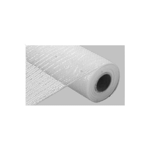 Shop For 10" Poly Deco Mesh: White w/White (10 Yards)
