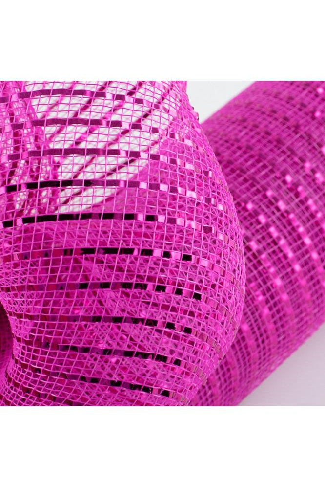 Shop For 10" Poly Deco Mesh: Wide Foil Metallic Hot Pink RE136611