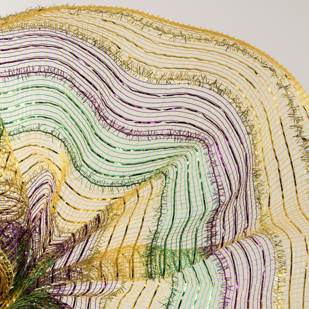 Shop For 10" Poly Deco Tinsel Foil Mesh Ribbon: Mardi Gras Stripe (10 Yards) at Michelle's aDOORable Creations