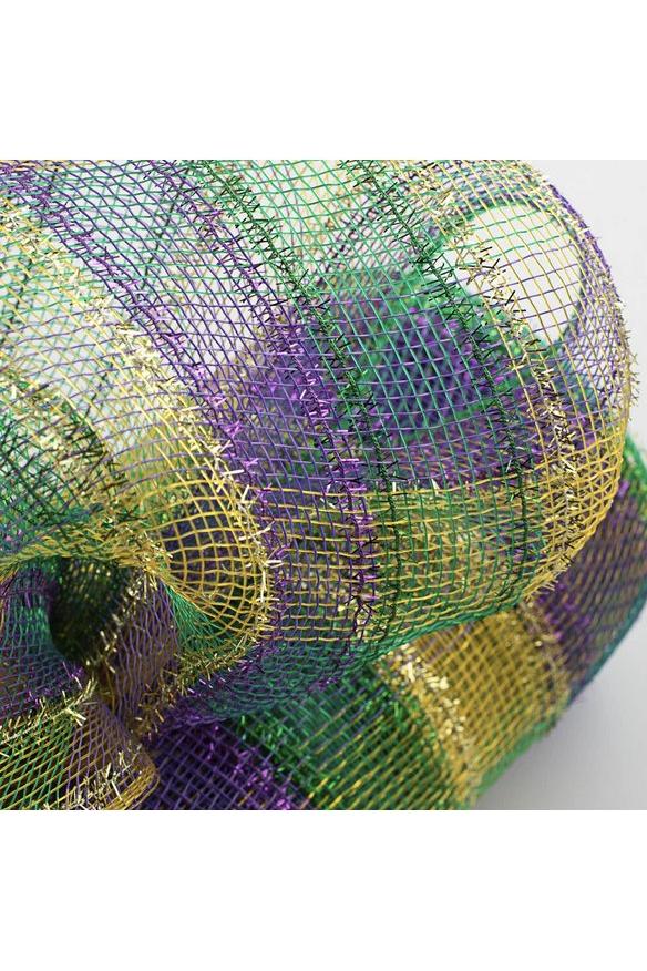 Shop For 10" Poly Deco Tinsel Mesh Ribbon: Mardi Gras Check (10 Yards)