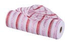 Shop For 10" Poly Faux Jute Metallic Mesh Ribbon: White/Pink/Red (10 Yards)