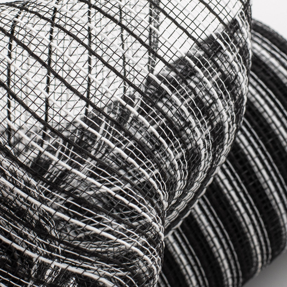 Shop For 10" Poly Jute Deco Mesh: Black & White Stripe (10 Yards)