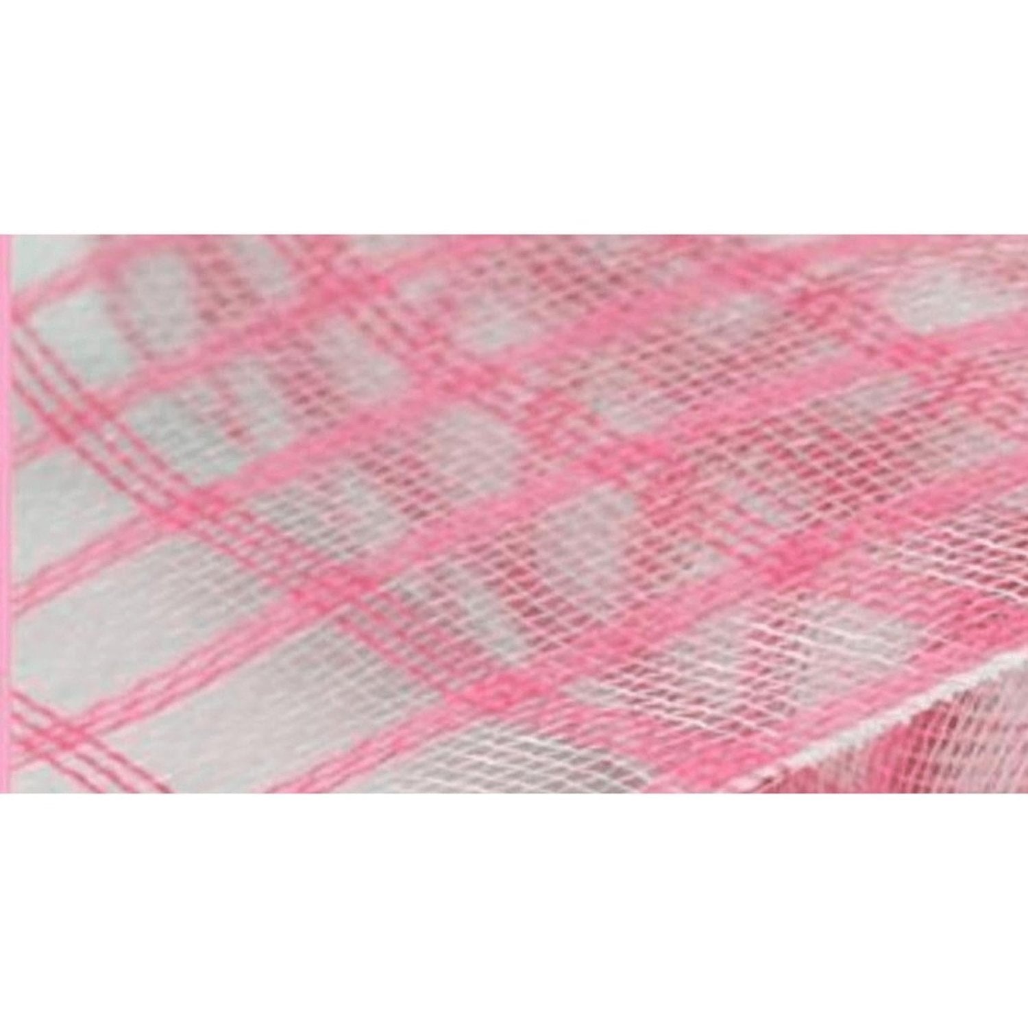 Shop For 10" Poly Jute Deco Mesh Ribbon: Dark Pink & Clear Check