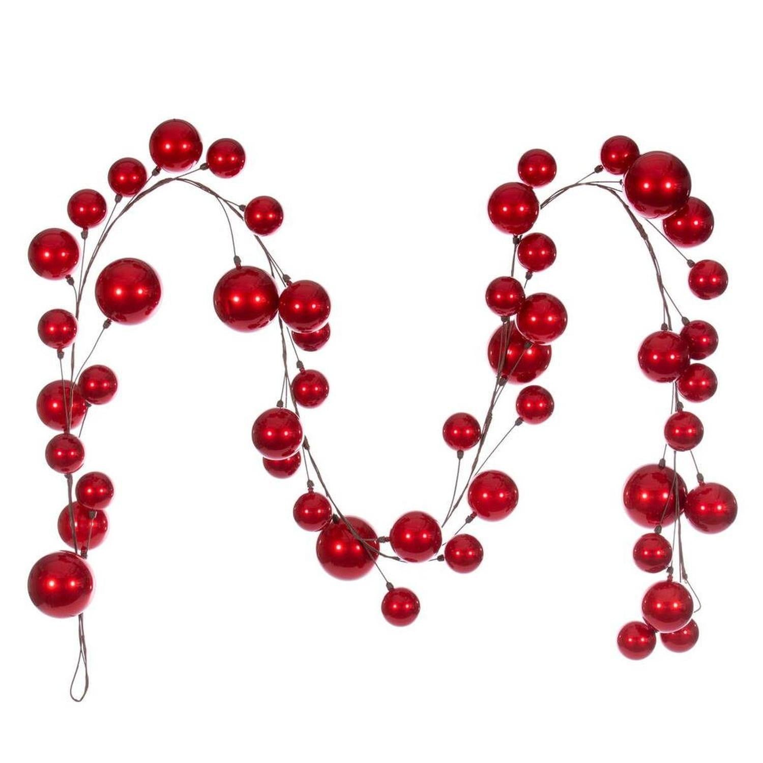 10' Red Ball Ornament Garland