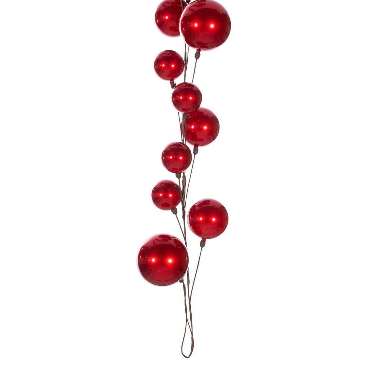 10' Red Ball Ornament Garland