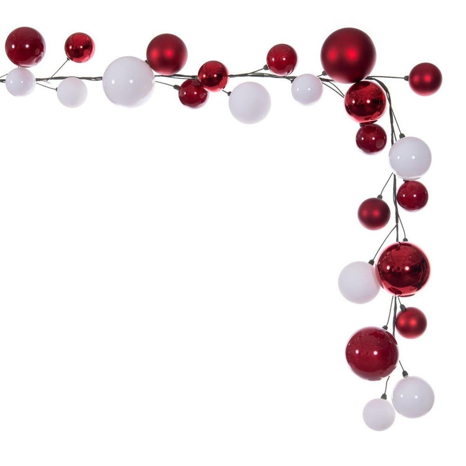 Shop For 10' Red White Ball Ornament Garland