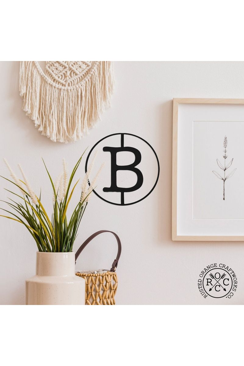 Shop For 10" Single Letter Circle Monogram - 3 Styles - Custom Monogram Door Hanger at Michelle's aDOORable Creations