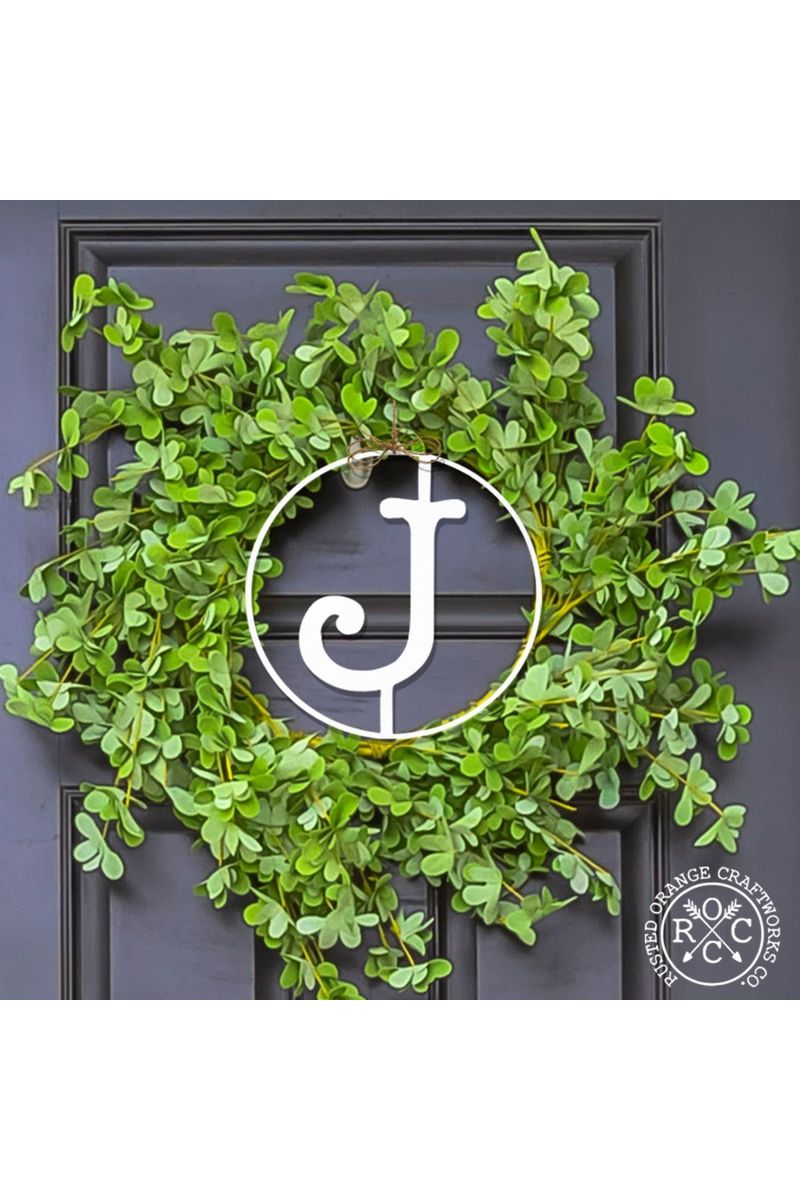 Shop For 10" Single Letter Circle Monogram - 3 Styles - Custom Monogram Door Hanger at Michelle's aDOORable Creations