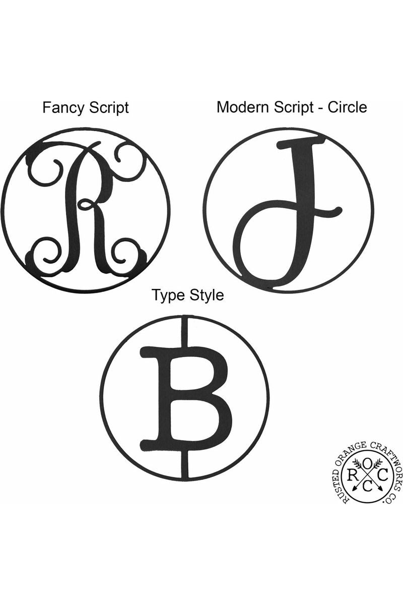 Shop For 10" Single Letter Circle Monogram - 3 Styles - Custom Monogram Door Hanger at Michelle's aDOORable Creations