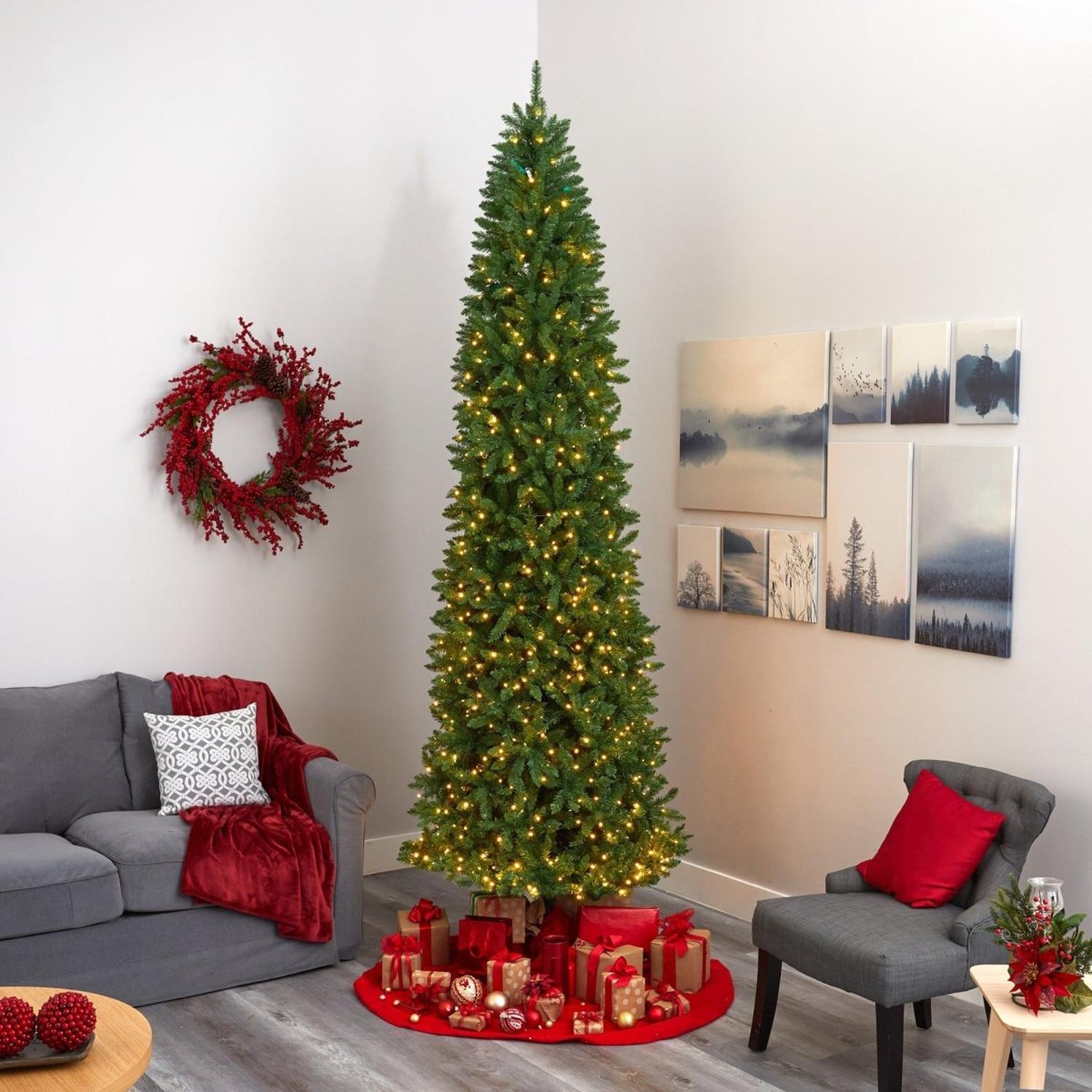 Shop For 10’ Slim Green Mountain Pine Artificial Christmas Tree