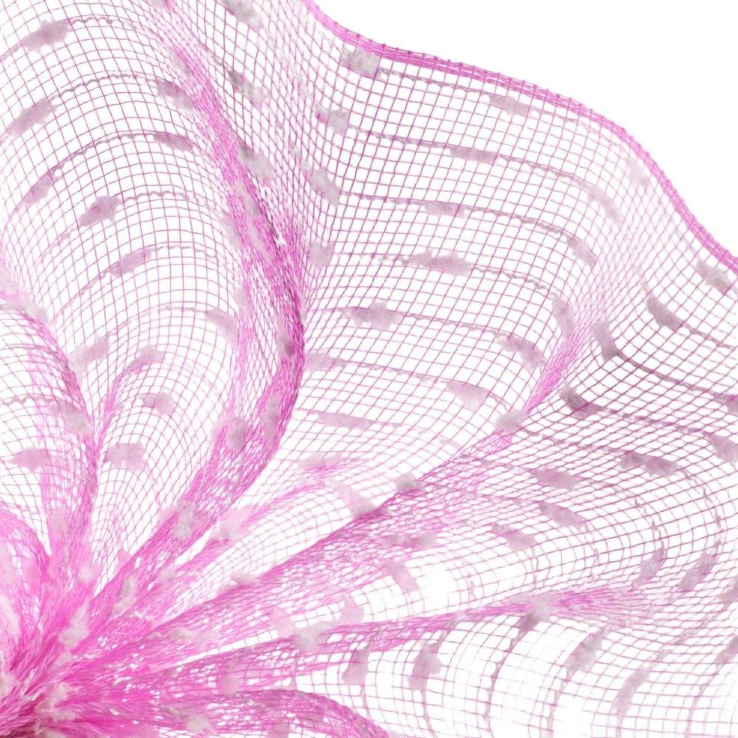 Shop For 10" Snowball Deco Mesh Ribbon: Pink & White (10 Yards) at Michelle's aDOORable Creations
