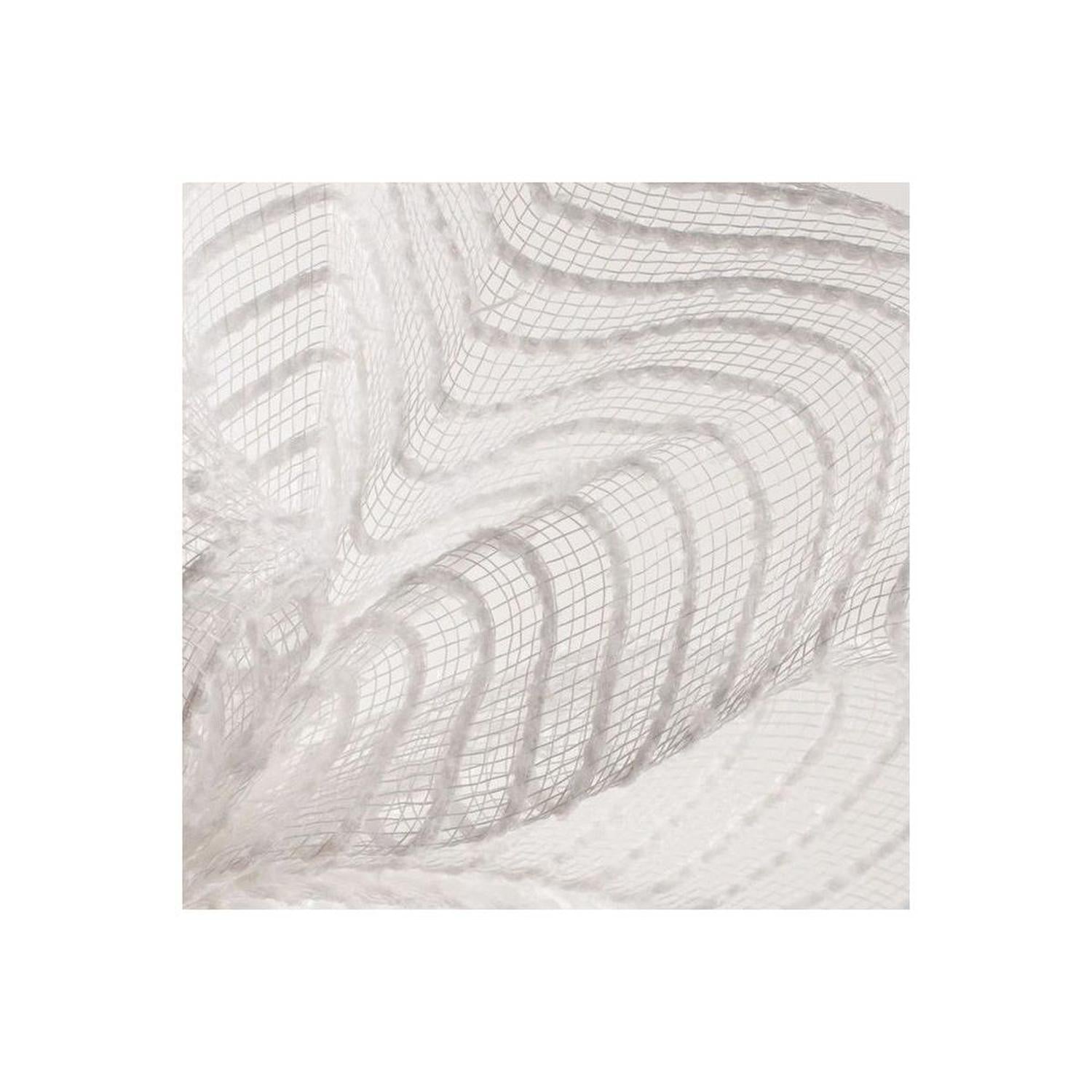 Shop For 10" Tinsel Border Stripe Mesh Ribbon: White (10 Yards) at Michelle's aDOORable Creations