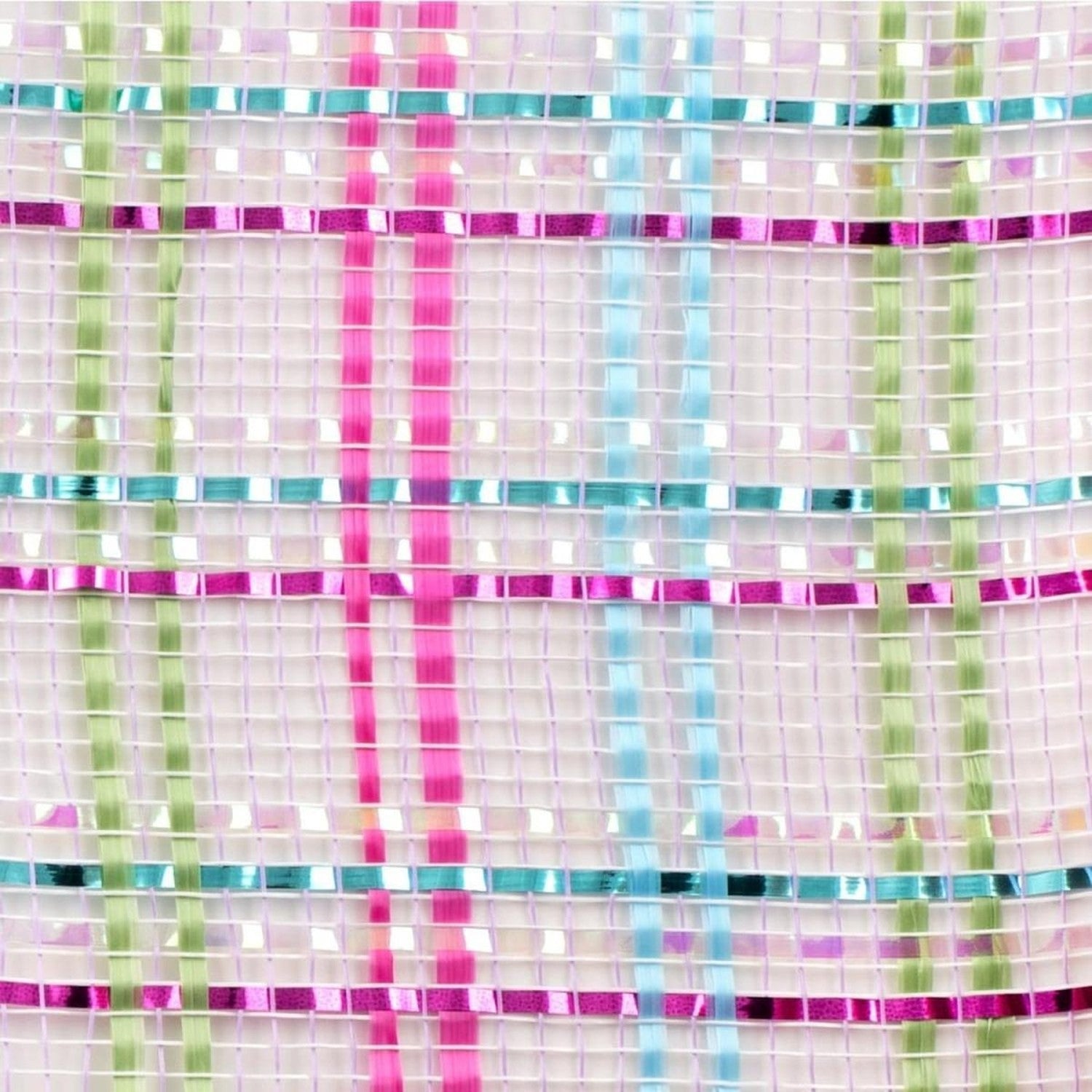 Shop For 10" Vertical Foil Plaid Mesh Ribbon: Lavender/Pink/Turquoise/Lime