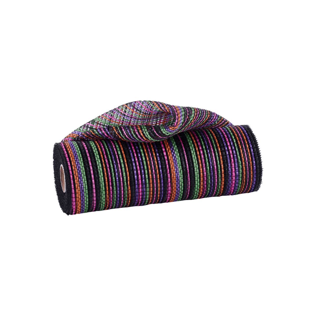 Shop For 10" Vertical Multicolor Stripe Mesh: Black/Orange/Purple (10 Yards)