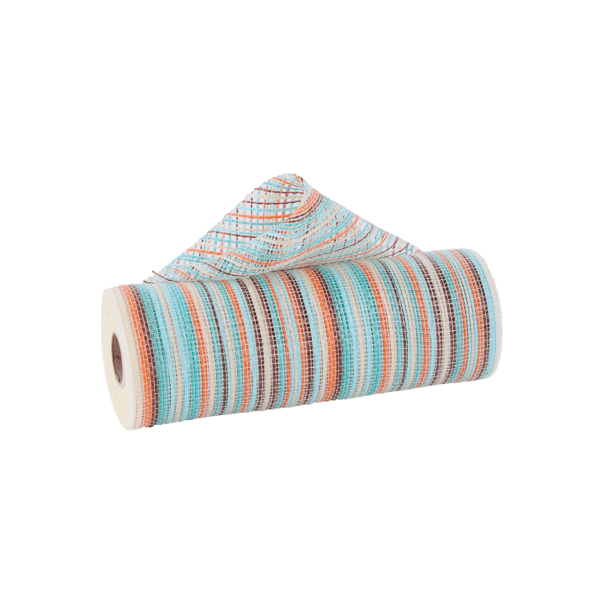 Shop For 10" Vertical Multicolor Stripe Mesh: Blue/Orange/Teal (10 Yards)