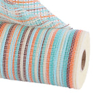 Shop For 10" Vertical Multicolor Stripe Mesh: Blue/Orange/Teal (10 Yards)