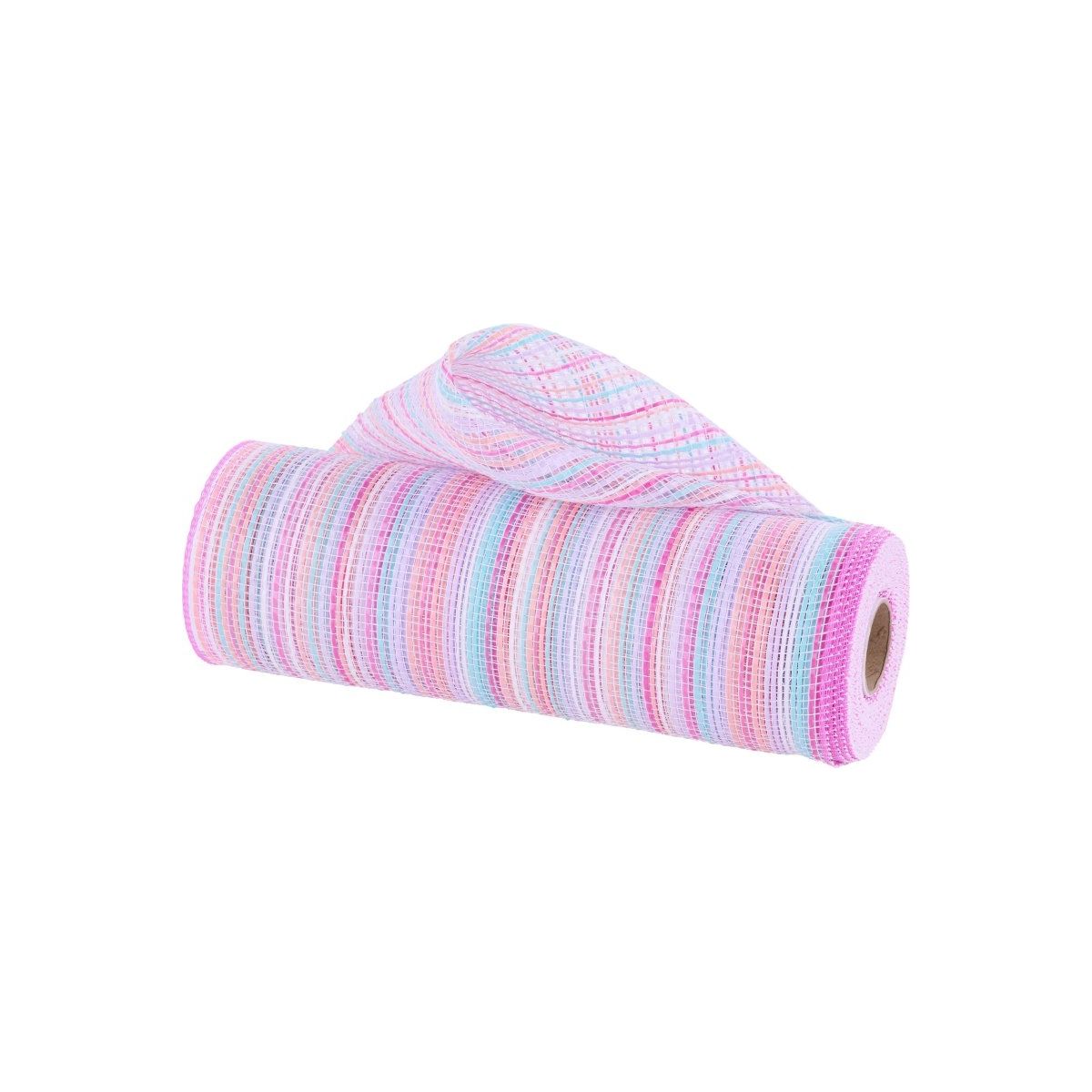 Shop For 10" Vertical Multicolor Stripe Mesh: Pink/Blue/Lavender (10 Yards)