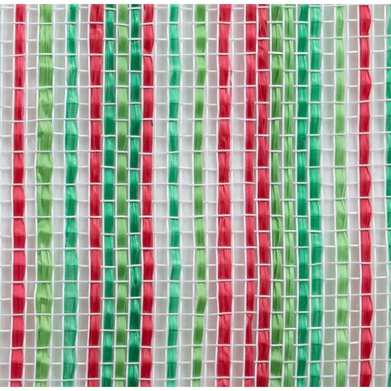 10" Vertical Multicolor Stripe Mesh: Red/Lime/Emerald/White