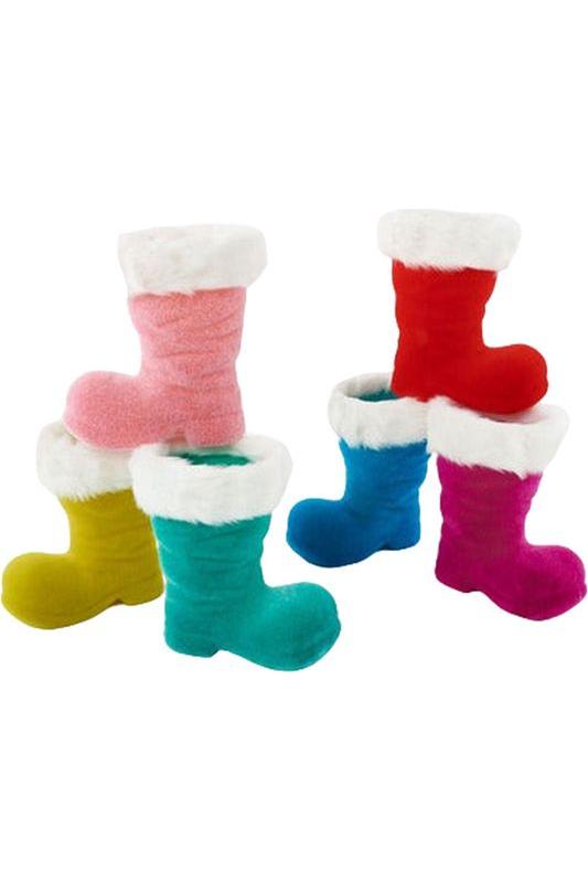 Shop For 10" Vintage - style Flocked Santa Boot