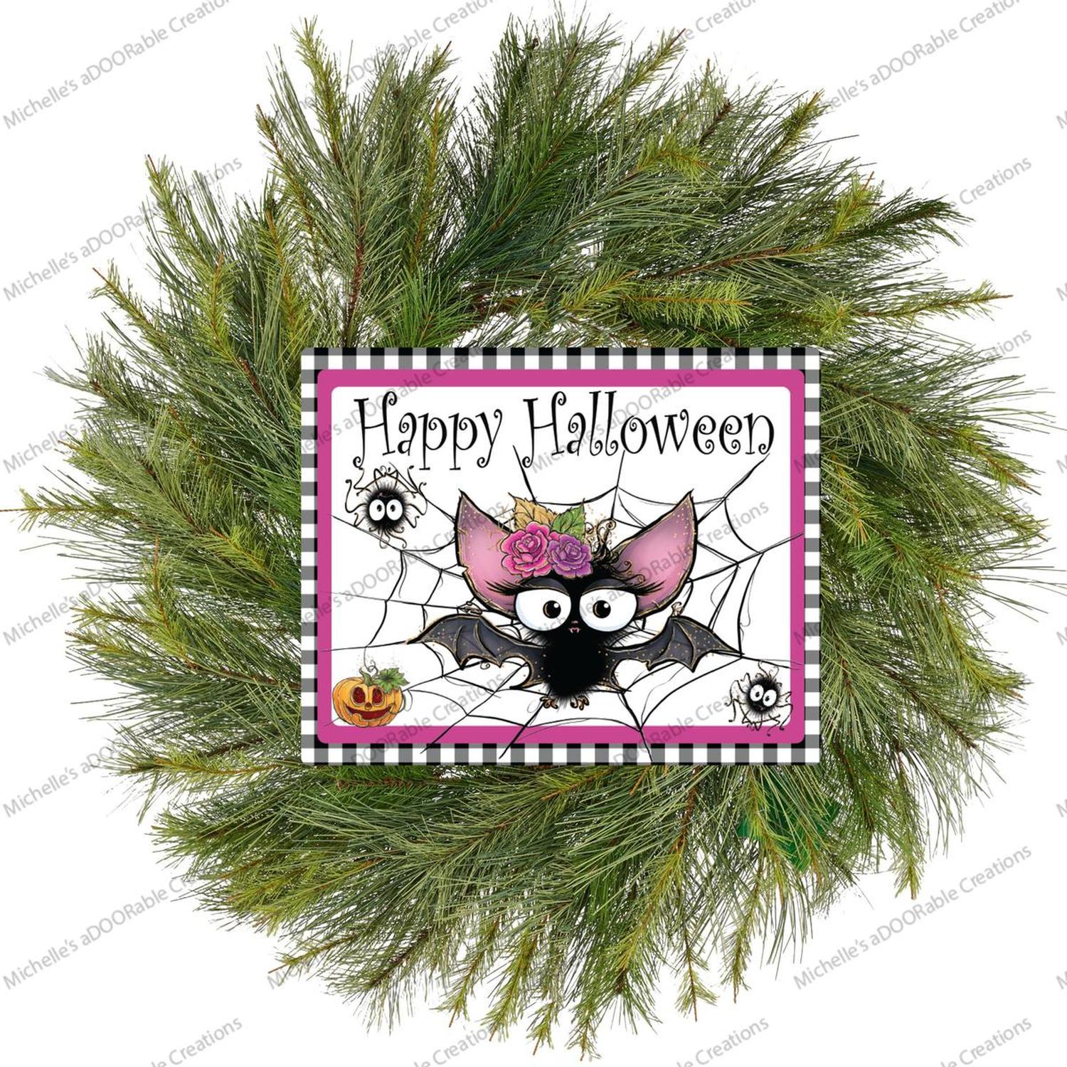 10" Waterproof Happy Halloween Bat Sign