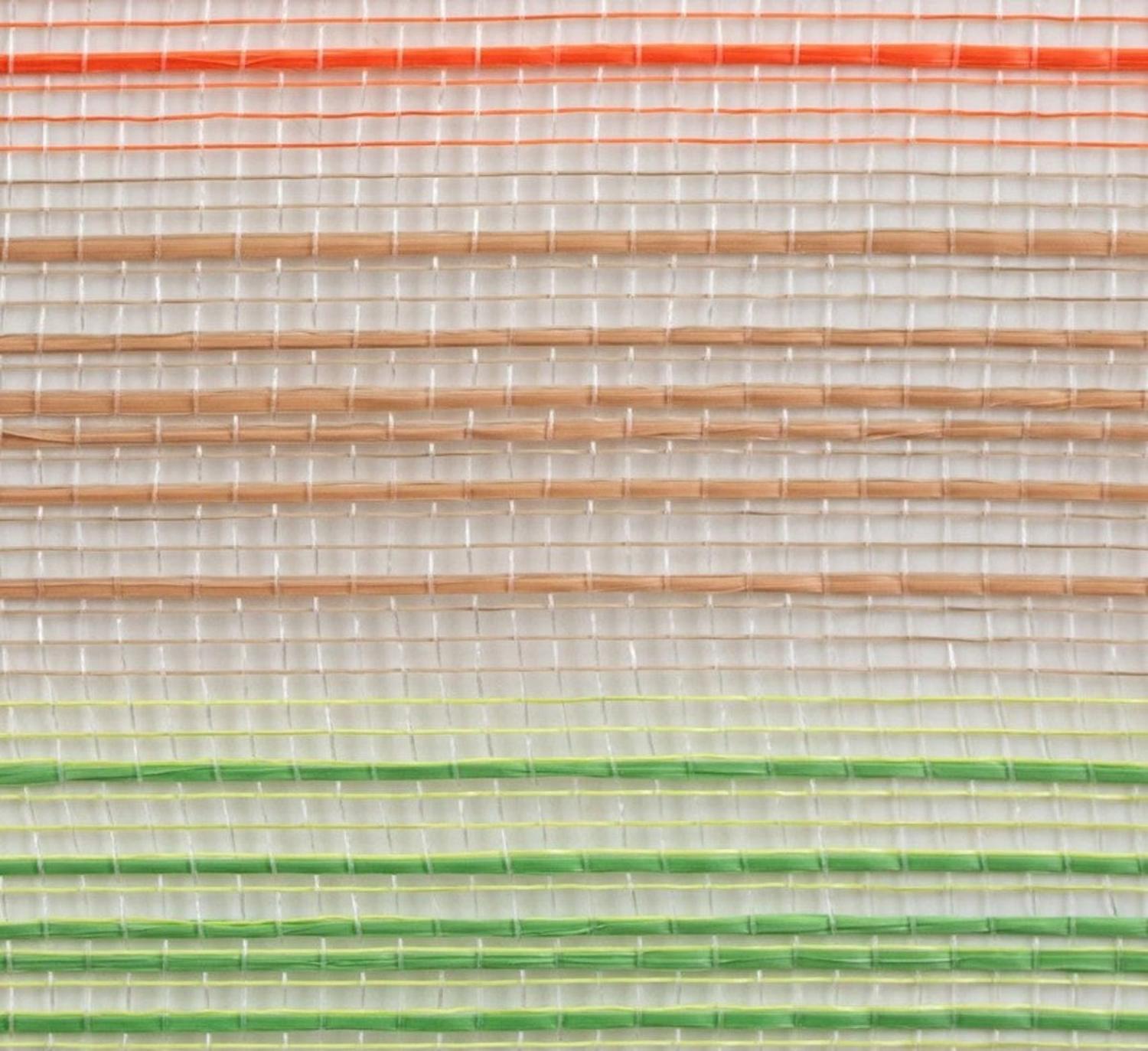 10" Wide Vertical Strip Mesh: Lime, Natural & Orange (10 Yards)