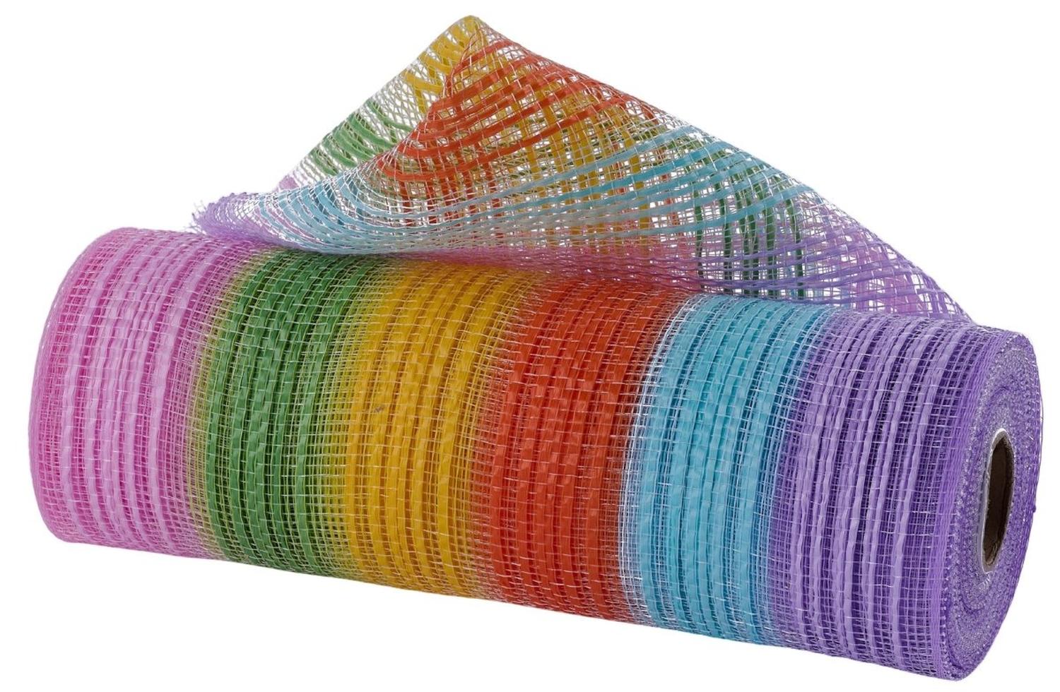 10" Wide Vertical Strip Mesh: Rainbow (10 Yards)