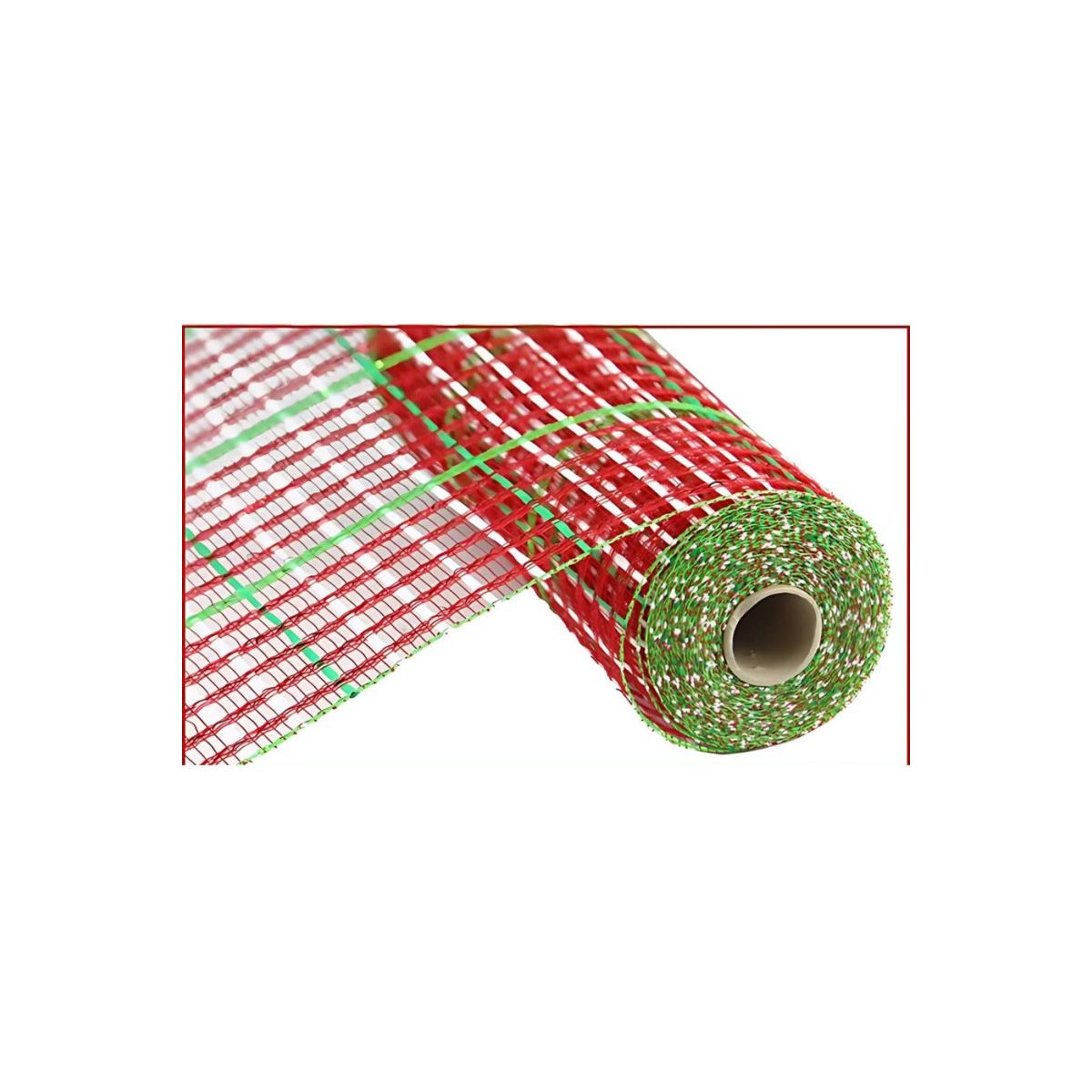 Shop For 10" Window Pane Poly Deco Mesh Ribbon: Metallic Christmas Check (10 Yards)