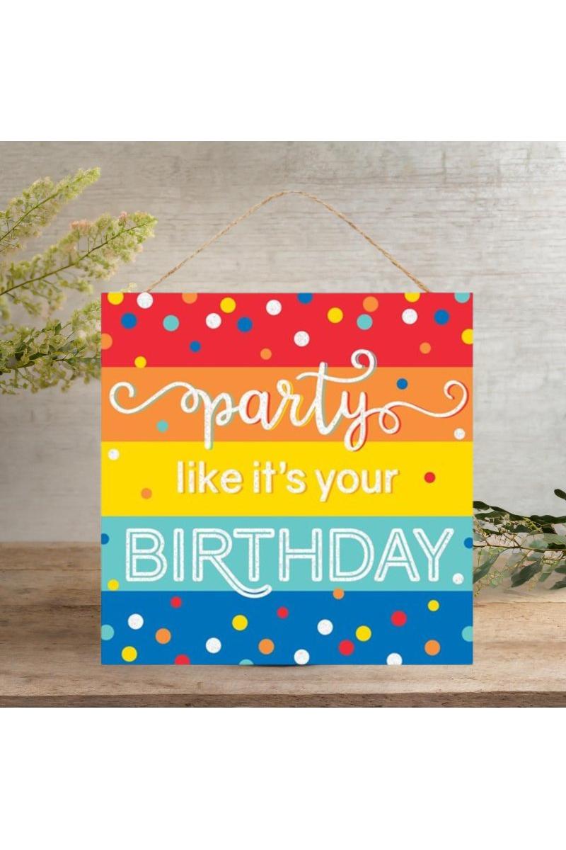 Shop For 10" Wooden Sign: Glitter Party Birthday