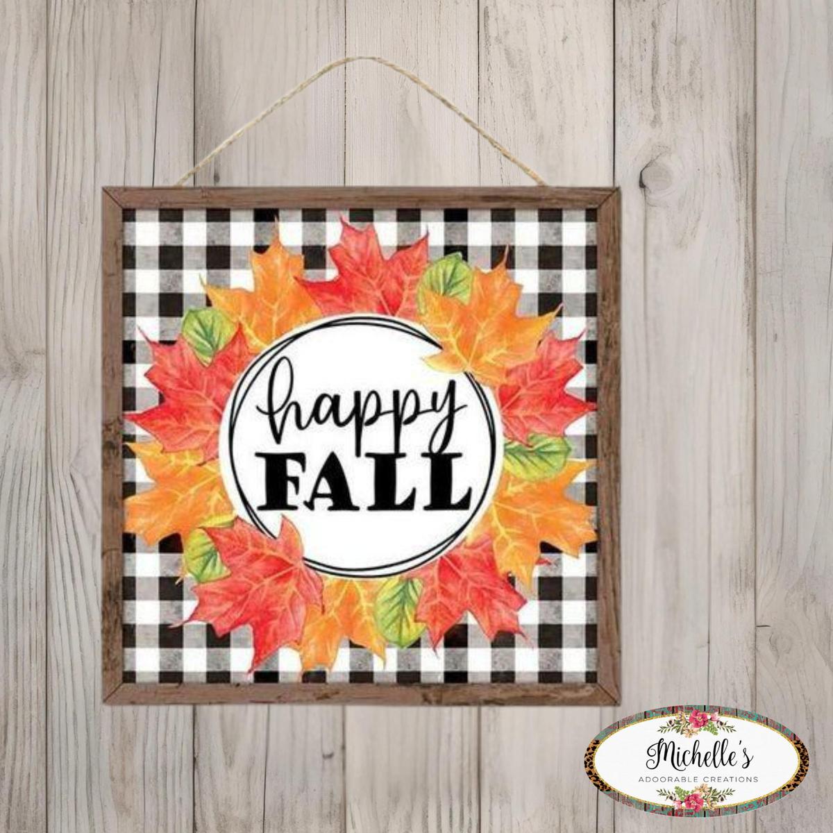 Shop For 10" Wooden Sign: Happy Fall Leaf