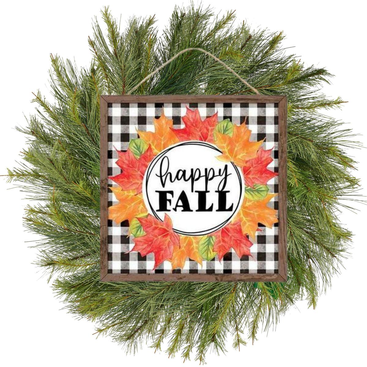 Shop For 10" Wooden Sign: Happy Fall Leaf