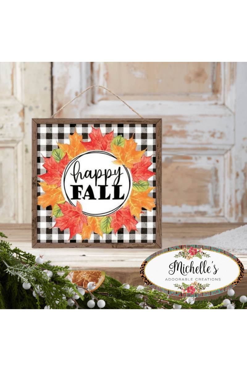 Shop For 10" Wooden Sign: Happy Fall Leaf