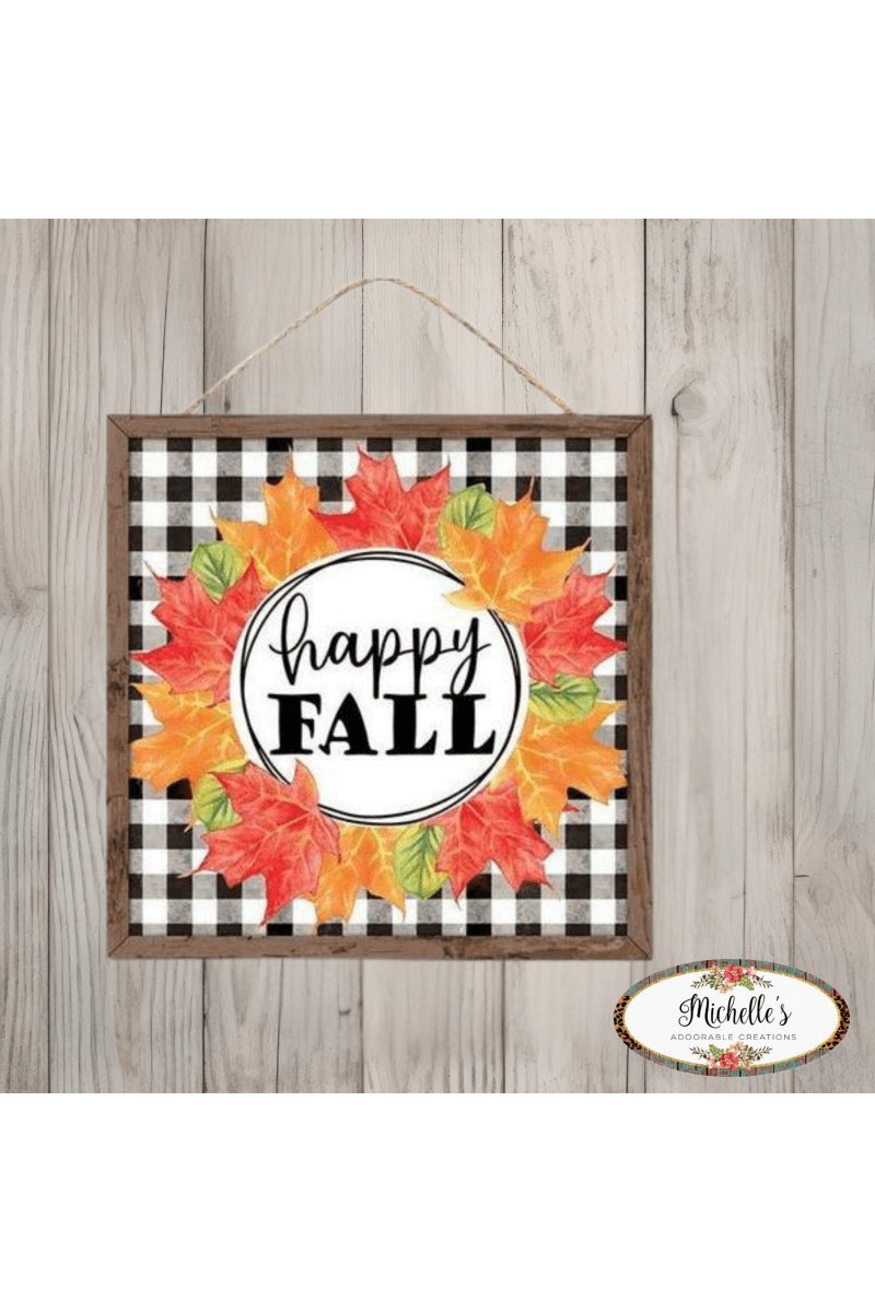 Shop For 10" Wooden Sign: Happy Fall Leaf