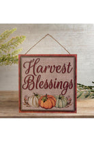 Shop For 10" Wooden Sign: Harvest Blessings Pumpkin