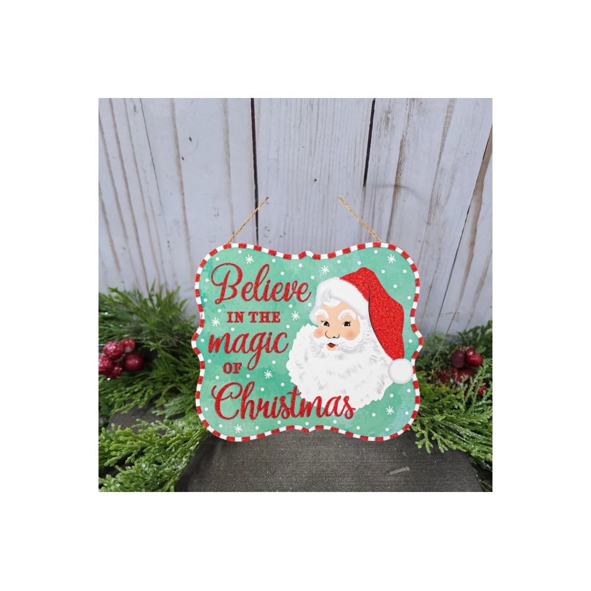 Shop For 10" Wooden Sign: Magic of Christmas (Mint)
