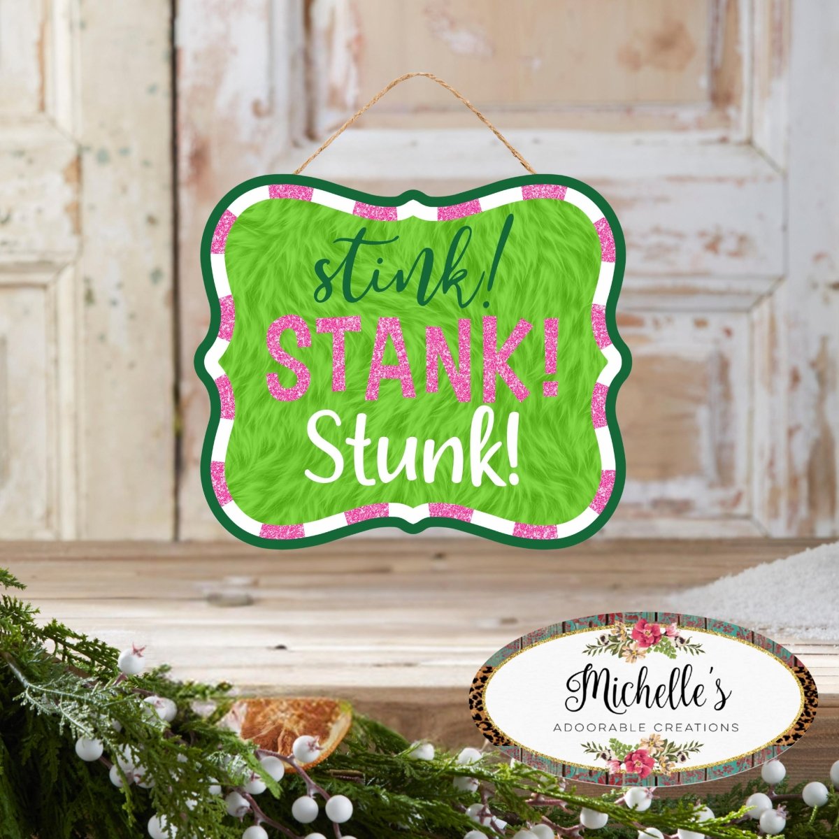 Shop For 10" Wooden Sign: Pink Stink Stank Stunk