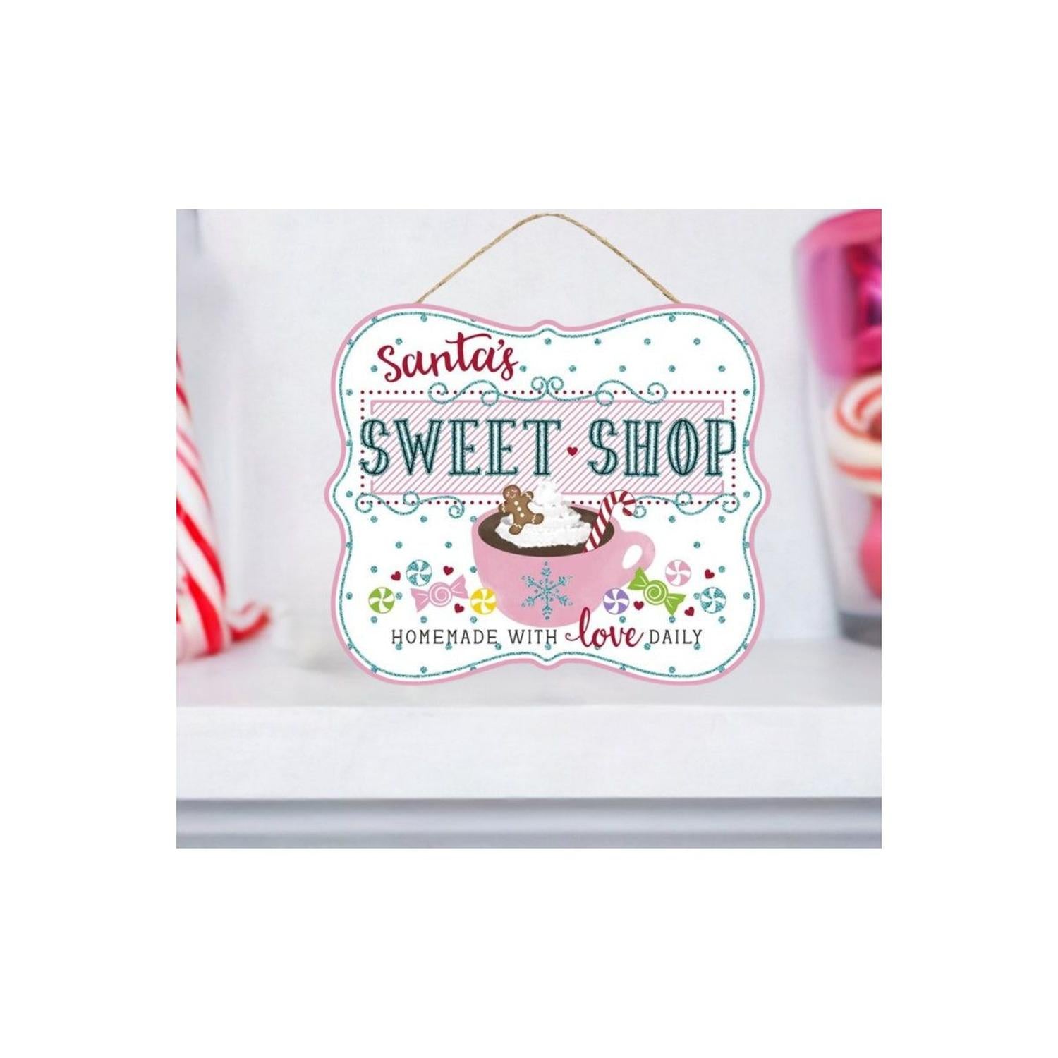 10" Wooden Sign: Santa's Sweet Shop