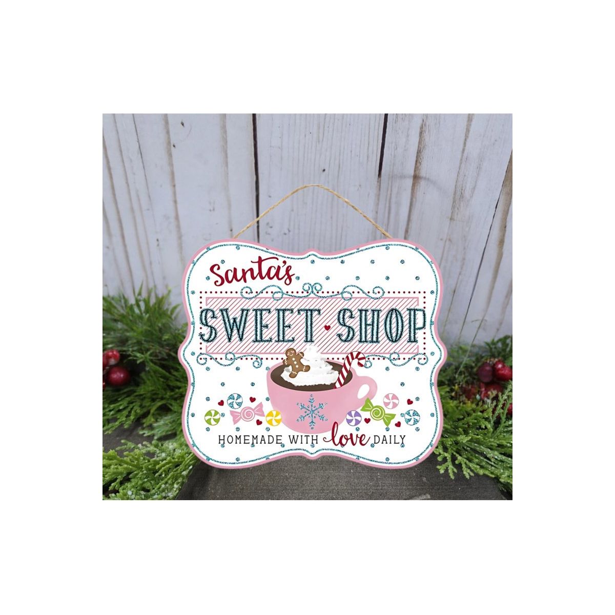 Shop For 10" Wooden Sign: Santa's Sweet Shop