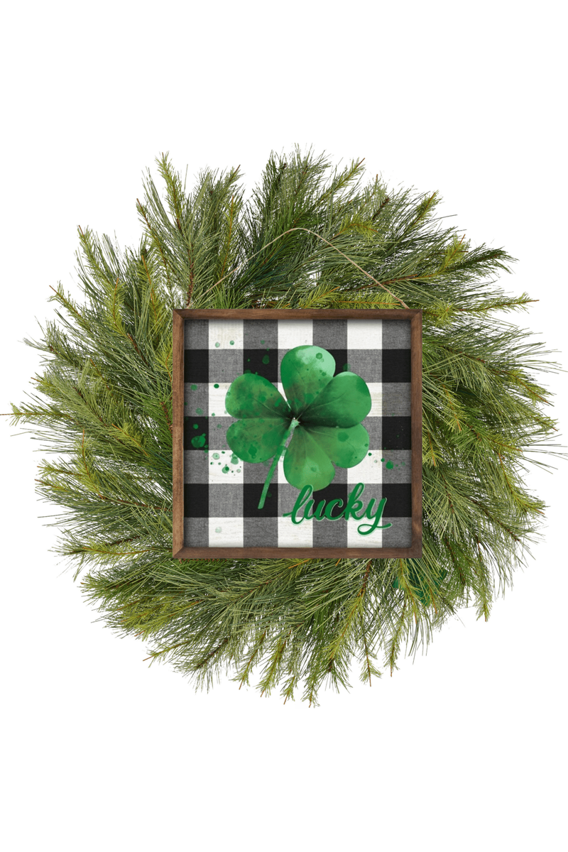 Shop For 10" Wooden Sign: Shamrock Lucky