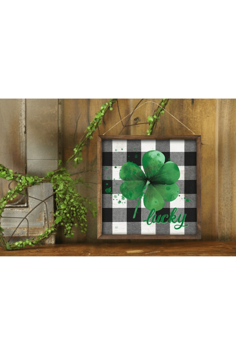 Shop For 10" Wooden Sign: Shamrock Lucky