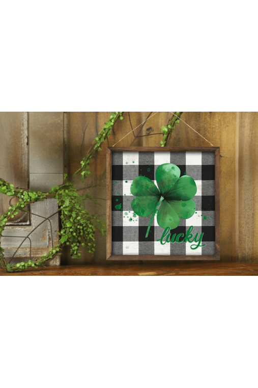 Shop For 10" Wooden Sign: Shamrock Lucky