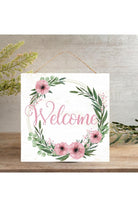 Shop For 10" Wooden Sign: Welcome Floral (White)