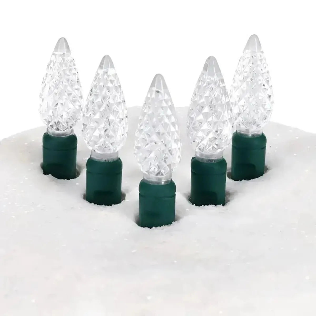 Shop For 100 C6 Cool White LED Christmas Lights, 4" Spacing