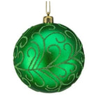 Shop For 100MM Beaded Scroll Glitter Ornament Ball: Green (Box of 4)