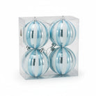 Shop For 100MM Candy Stripe Ornament Ball: Blue/White (Box of 4)