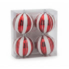 Shop For 100MM Candy Stripe Ornament Ball: Red/White (Box of 4)