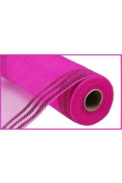Shop For 10.25" Border Stripe Metallic Mesh: Hot Pink (10 Yards) RE850211