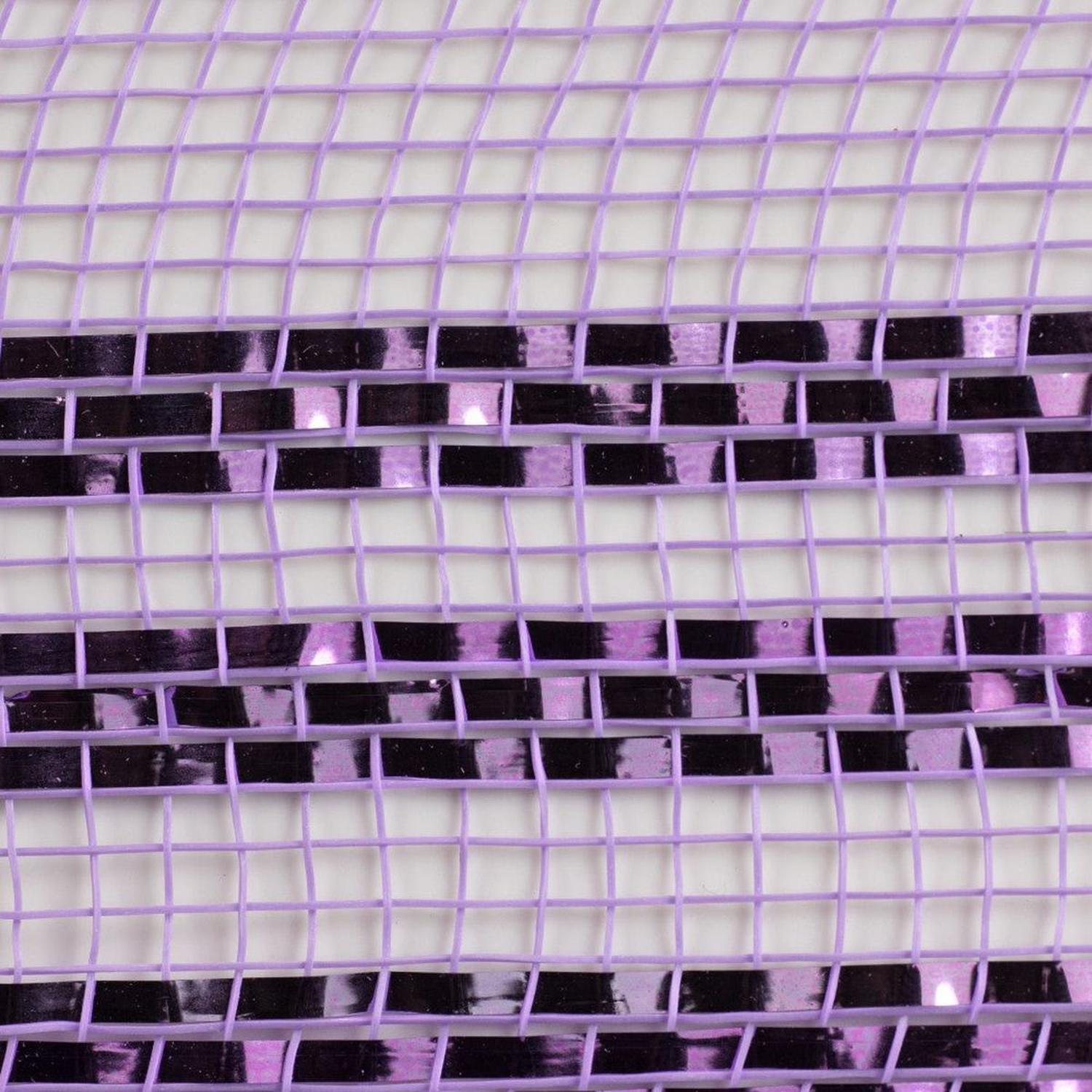 Shop For 10.25" Border Stripe Metallic Mesh Ribbon: Lavender at Michelle's aDOORable Creations