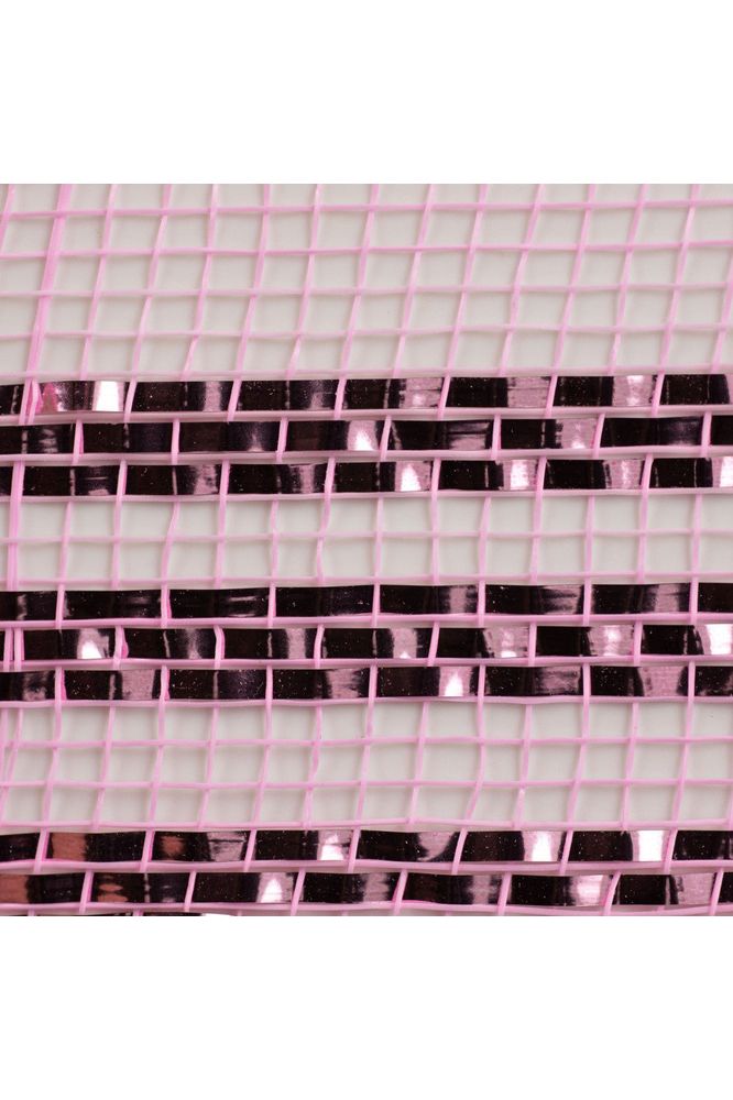 Shop For 10.25" Border Stripe Metallic Mesh Ribbon: Pink (10 Yards) at Michelle's aDOORable Creations