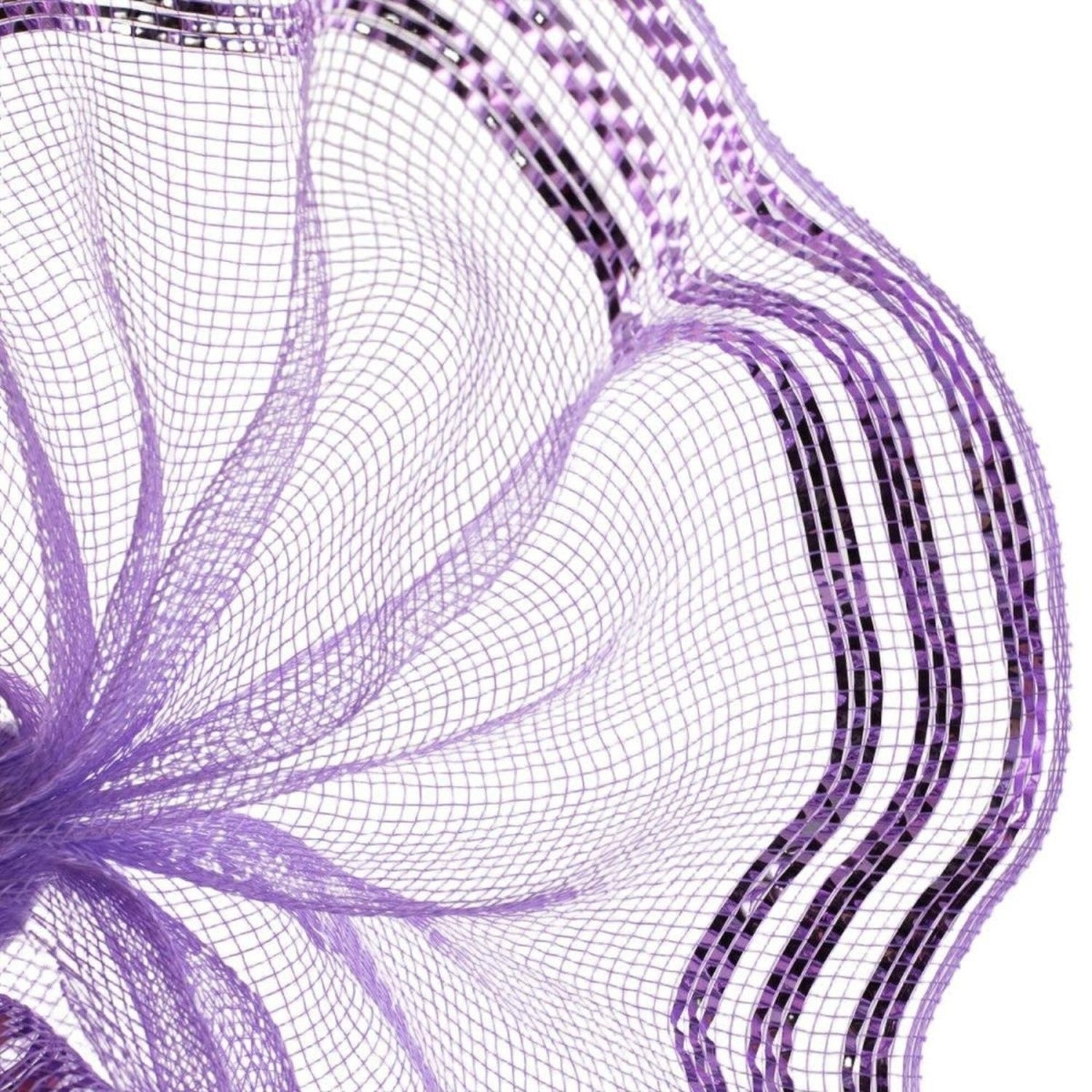 Shop For 10.25" Border Stripe Metallic Mesh Ribbon: Lavender