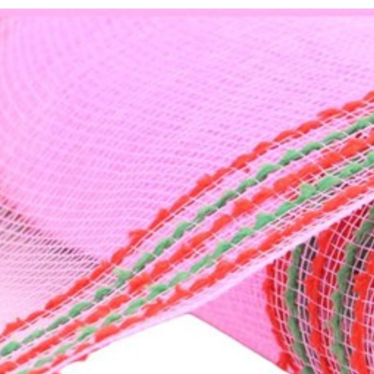Shop For 10.25" Drift Border Mesh Ribbon: Pink/Red (10 Yards)